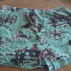 Nick & Nora vintage cowboy pajama shorts 90s Kurt Cobain